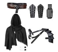 Asukohu Set di accessori per rievocazione storica medievale cavalleresco con armature protettive e scialle decorativo, sciarpa, mascherate, puntelli per costume