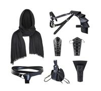 Asukohu Set di accessori per rievocazione storica medievale cavalleresco con armature protettive e scialle decorativo, sciarpa, mascherate, puntelli per costume