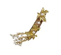 Asukohu Squisita clip per capelli con foglia d'acero dorato e perline clip per capelli con fattori d'oro per le donne