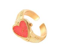 Asukohu Unico geometrico regolabile a forma di cuore apertura elegante anelli accattivanti gioielli da dito per amore retrò quotidiano, Misura unica, come descritto, come descritto