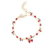 Asukohu Vintage Ispirato Ciliegie Charm Bracciale Regolabile Stili Boemia Cubic Zirconia Chiave Catena Per Il Tempo Libero O La Festa Bracciale Ciliegia Per Le Donne, Taglia unica, come descritto