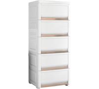 ASumPio Contenitori di Stoccaggio 26 Cm di Larghezza, Cassetto in Plastica con Fessura Spessa, Mobiletto di Stoccaggio con Fessura Stretta, Mobiletto di Stoccaggio in V,Rose Gold-7 Layers