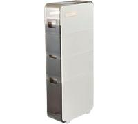 ASumPio Mobiletto Portaoggetti A 4 Ripiani, unità di Stoccaggio Verticale con Cassetti Trasparenti E Ruote, Torre di Stoccaggio Stretta, Alta E Sottile, Mobiletto Porta,White-4 Drawers