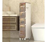 ASumPio Mobiletto Portaoggetti Impilabile, Mobiletto Portaoggetti per Il Bagno per Piccoli Spazi, Mobiletto Portaoggetti Stretto con 3/4/5 Cassetti, Torre Contenitore P,One Color-5 Tier