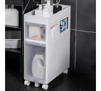 ASumPio Mobiletto Portaoggetti per Doccia, Mobiletto Portaoggetti per Bagno, Mobiletto Portaoggetti Sottile E Indipendente per Carta Igienica, 2/3/4 Cassetti Trasparent,One Color-2 Tier