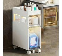 ASumPio Mobiletto Portaoggetti Piccolo Mobiletto Portaoggetti per Il Bagno Mobiletto Portaoggetti Stretto Grande capacità con Cassetti in Plastica E Rotelle Mobiletto P,Tissue Cabinet-2 Tier