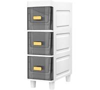 ASumPio Piccolo Mobiletto 3/4/5/6 Ripiani, Organizer Stretto per Il Bagno, Versatile Mobiletto Portaoggetti con Cassetti per Piccoli Spazi E Fessure, B, 6 Ripiani,A-3Tier