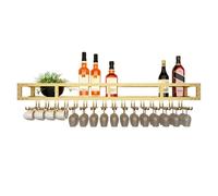 ASumPio Portabicchieri da Vino Sospeso, Portabicchieri da Vino Stabile, Durevole, Salvaspazio, Montato A Parete - Portabicchieri con Viti, per Bar da Cucina Stendino in Vetro (Oro 100 Cm)