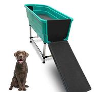 ASUMUI Vasca da Bagno in plastica per Cani di Piccola e Media Taglia Vasca da Bagno per Animali Domestici con Scala Mobile per Animali di Piccola e Media Taglia