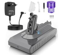 ASUNCELL Batteria 3900 mAh V11 per Dyson (Screw in Type) con caricatore, spazzola e viti, batteria di ricambio da 25,2 V per aspirapolvere Dyson SV14 Absolute Complete Fluffy senza fili