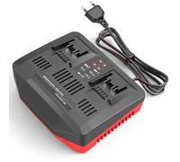 ASUNCELL Caricatore a 2 porte da 3 A per batteria agli ioni di litio X-Change da 18 V, ricambio Twincharger, caricabatterie rapido intelligente con indicatore LED