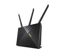 ASUS 4G-AX56 LTE Router 4G+ Cat.6 300Mbps Dual-Band WiFi 6, Velocità Dati fino a 1800Mbps, Porta Adattativa, Sicurezza Internet, Nero