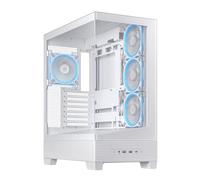 ASUS A31 PLUS TG ARGB WHITE Case ATX, Supporta Schede Madri con Connettori Nascosti, Radiatori da 360 mm e Schede Grafiche da 380 mm, 4 Ventole ARGB Preinstallate, Bianco