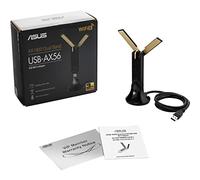 ASUS Adattatore WiFi 6 AX1800 (USB-AX56) - Client WiFi 6 a doppia banda, supporto 2x2, gioco e streaming, plug-and-play, sicurezza di rete WPA3, MU-MIMO, Beamforming