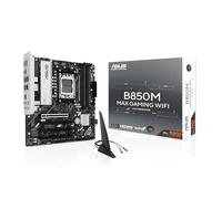 ASUS B850M MAX GAMING WIFI, Scheda Madre AMD mAMD ATX, 8+2+1 Fasi di Alimentazione, Slot DDR5, PCIe 5.0 Ready, 3 slot M.2, WiFi 6, Ethernet 1Gb, USB-A, USB-C, HDMI, BIOS Flashback e Aura Sync, Nera