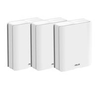 ASUS ZenWiFi BQ16 White 3-Pack - Sistema WiFi 7 quad-band BE25000 (802.11be) in mesh, larghezza di banda 320 MHz e 4096-QAM, due porte 10G, WAN di backup, sicurezza di rete e compatibile con AiMesh