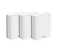ASUS ZenWiFi BQ16 White 3-Pack - Sistema WiFi 7 quad-band BE25000 (802.11be) in mesh, larghezza di banda 320 MHz e 4096-QAM, due porte 10G, WAN di backup, sicurezza di rete e compatibile con AiMesh