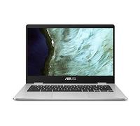 ASUS Chromebook C423, pantalla FHD NanoEdge de 14 pulgadas con bisagra de 180 grados, procesador Intel Celeron N3350, 4 GB de RAM, 32 GB de almacenamiento eMMC, inscripción cero táctil, Chrome OS, plata, C423NA-DB42F