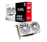ASUS Dual AMD Radeon RX 9060 XT, Scheda Grafica 16G GDDR6, 128 Bit, PCIe 5.0, 1 HDMI 2.1, 2 DisplayPort 2.1, Ventole Axial-Tech, Tecnologia 0db, GPU Tweak III, Bianco, DUAL-RX9060XT-16G-WHITE