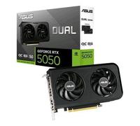 ASUS Dual NVIDIA GeForce RTX 5050 OC Edition, Scheda Grafica 8GB GDDR6, 128 Bit, PCIe 5.0, 2 Ventole Axial-Tech, 1 HDMI 2.1b, 3 DisplayPort 2.1b, Software GPU Tweak III, Nera, DUAL-RTX5050-O8G