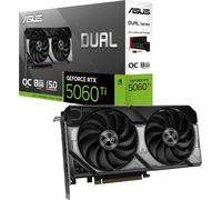 Asus Dual NVIDIA GeForce RTX 5060 Ti 8GB GDDR7 OC Edition - Scheda grafica (PCIe 5.0, DLSS 4, HDMI 2.1b, DisplayPort 2.1b, 2.5-Slot, Ventole assiali, Tecnologia 0dB, Dual BIOS)