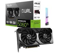 ASUS Dual GeForce RTX 5060 Ti OC 16GB GDDR7 GPU, PCIe 5.0, HDMI 2.1b, 3X DP, 4K Gaming e Streaming, Creator, Creazione AI, Editing video, Rendering 3D, AI locale, con supporto GPU
