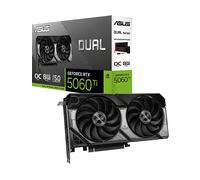 Asus Dual NVIDIA GeForce RTX 5060 Ti 8GB GDDR7 OC Edition - Scheda grafica (PCIe 5.0, DLSS 4, HDMI 2.1b, DisplayPort 2.1b, 2.5-Slot, Ventole assiali, Tecnologia 0dB, Dual BIOS)