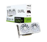 ASUS Dual NVIDIA GeForce RTX 5060 Ti 16GB GDDR7 OC White Edition - Scheda grafica (PCIe 5.0, DLSS 4, HDMI 2.1b, DisplayPort 2.1b, 2.5-Slot, Ventole assiali, Tecnologia 0dB, Dual BIOS)