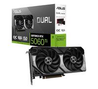 ASUS Dual NVIDIA GeForce RTX 5060 Ti OC Edition, Scheda Grafica da 16 GB GDDR7, 128 Bit, PCIe 5.0, 2,5 Ventole Axial-Tech, 1 HDMI 2.1, 3 DisplayPort 2.1, GPU Tweak III, Bianco, DUAL-RTX5060TI-O16G