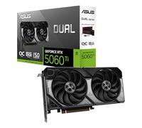 Asus Dual NVIDIA GeForce RTX 5060 Ti 8GB GDDR7 OC Edition - Scheda grafica (PCIe 5.0, DLSS 4, HDMI 2.1b, DisplayPort 2.1b, 2.5-Slot, Ventole assiali, Tecnologia 0dB, Dual BIOS)