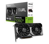 ASUS Dual NVIDIA GeForce RTX 5060 Ti, Scheda Grafica da 8 GB GDDR7, 128 Bit, PCIe 5.0, 2,5 Ventole Axial-Tech, 1 HDMI 2.1, 3 DisplayPort 2.1, Software GPU Tweak III, Bianco, DUAL-RTX5060TI-8G