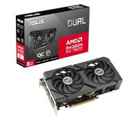 ASUS Dual Radeon RX 7600 EVO OC Edition, Scheda Grafica 8 GB GDDR6, fino a 2715 MHz nella Modalità Boost, PCIe 4.0, 1 HDMI 2.1, 3 DisplayPort 1.4a, Nera, DUAL-RX7600-O8G-EVO