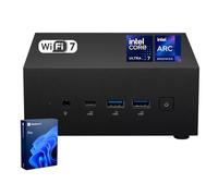 ASUS ExpertCenter PN65 Mini desktop aziendale ottimizzato AI, Intel Ultra 7 16-Core 155H, RAM DDR5 da 64 GB, SSD da 2 TB, supporto a 3 display 4K, HDMI, Type-C, RJ-45, Wi-Fi 7, Windows 11 Pro, nero