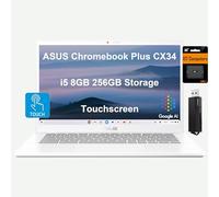 ASUS Laptop Chromebook Plus CX34 (touchscreen FHD da 14", Intel 10-Core i5-1335U, 8 GB di RAM, 256 GB di memoria (128 GB UFS + scheda SD IST da 128 GB), webcam FHD, Wi-Fi 6E, lettore di schede SD,