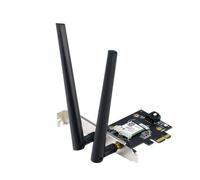 ASUS PCE-BE6500, Adattatore Tri Band BE6500 PCI-E WiFi 7 (802.11be), Bluetooth 5.4, WPA3 Network Security, Multi-link Operation, Antenne Regolabili, Nero