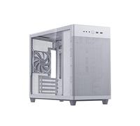 ASUS Prime AP201 White MicroATX Tempered Glass Edition Supports Graphics Cards up to 338mm, 360mm Coolers, & Standard ATX PSUs, Tool-Free Side Panels, Tempered Glass Side & Front Panel USB Type-C