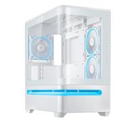 ASUS Prime AP202 ARGB, Case mATX, Pannelli Tool-Free, Supporto per Dissipatori da 360mm, Schede Grafiche da 420 mm e Alimentatori da 200 mm, 3 Ventole ARGB Integrate, Porta USB-C, Bianco