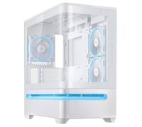 ASUS Prime AP202 ARGB, Case mATX, Pannelli Tool-Free, Supporto per Dissipatori da 360mm, Schede Grafiche da 420 mm e Alimentatori da 200 mm, 3 Ventole ARGB Integrate, Porta USB-C, Bianco