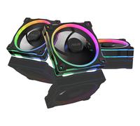 ASUS PRIME MR120 FAN ARGB BLK 3IN1, Ventole da 120 mm Nere, 3 Pezzi | Spessore Telaio 28 mm, 20 LED ARGB Compatibili con Aura Sync per Illuminazione da Entrambi i Lati, 21 dB di Rumore Massimo