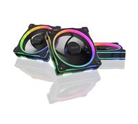 ASUS Prime MR120 ARGB Reverse, Ventola per Case da 120 mm, Spessore Telaio 2,8 cm, 20 LED ARGB Compatibili con Aura Sync per Illuminazione da Entrambi i Lati, 23 dB di Rumore, 3 Pezzi, Nero