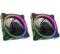 ASUS Prime MR120 ARGB, Ventola per Case da 120 mm, Spessore Telaio 2,8 cm, 20 LED ARGB Compatibili con Aura Sync per Illuminazione da Entrambi i Lati, Massimo 21 dB di Rumore, Nero (Confezione da 2)
