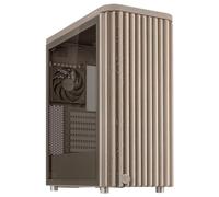 ASUS ProArt PA401 Wood Edition - Telaio ATX con pannello in vetro temperato, compatibile con GPU da 314 mm, compatibile con radiatori da 240 mm, due ventole da 160 mm, supporto PSU rimovibile - Beige