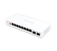 ASUS QG-U1080 - Switch non gestibile a 8 porte 2,5G e 2 porte 10G SFP Plus, 4 modalità intelligenti, hub di rete domestica, separatore Ethernet, Plug and Play, facile configurazione, silenzioso