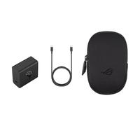 ASUS ROG - Adattatore da 65 W e USB C da 1,2 m, con ricarica rapida, USB-C, con custodia per il trasporto ROG, colore: Nero