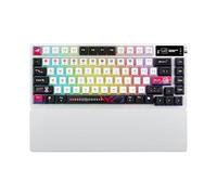 ASUS ROG Azoth X Tastiera Gaming Personalizzabile, Switch ROG NX snow V2 Sostituibili e con Schiuma Ammortizzante, Copritasti Semitrasparenti, Illuminazione RGB, Display OLED, Poggiapolsi, Bianco