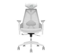 ASUS ROG Destrier Core - Sedia da gaming ergonomica, poggiatesta 2D, supporto lombare, braccioli 3D per gaming mobile, profondità e altezza regolabili, reclinabile in 3 posizioni, bianco lunare