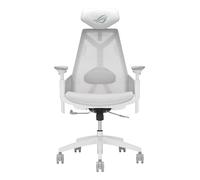 ASUS ROG Destrier Core - Sedia da gaming ergonomica, poggiatesta 2D, supporto lombare, braccioli 3D per gaming mobile, profondità e altezza regolabili, reclinabile in 3 posizioni, bianco lunare