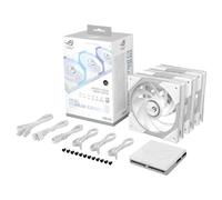 ASUS ROG EURUX GR120 FAN ARGB REVERSE WHT 3IN1, Ventole da 120 mm, 3 Pezzi | Pale Invertite, Dimensioni 120x122x30mm, Connettori Daisy-Chain, 36 LED ARGB Indirizzabili, 32 dB di Rumore Massimo, Bianche