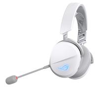 ASUS ROG Pelta, Cuffie da Gaming Senza Fili, Connessione 2.4GHz e Bluetooth, Driver Placcati in Titanio da 50mm, Microfono da 10mm, 60 Ore di Batteria, Solo 309g, per PC, PS5 e Switch, Bianco