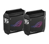 ASUS ROG Rapture GT6 Confezione da 2 - Sistema Mesh WiFi 6 Triple Band (Copertura fino a 540 m², Porta 2,5 G, Accelerazione di gioco, RangeBoost Plus, 5,9 GHz, Sicurezza di rete), Nero